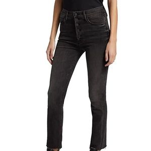 MOTHER Denim Pixie Ankle Fray Size 27 Faded Black
